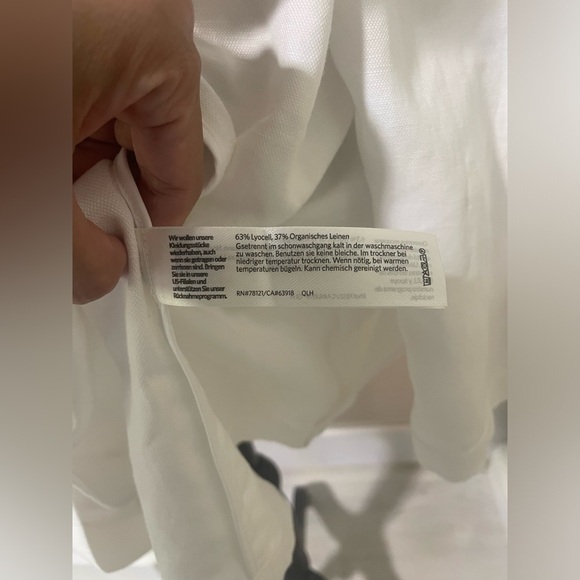 EILEEN FISHER White Linen Blend Notch Collar Blazer S/P NWT - Picture 9 of 9